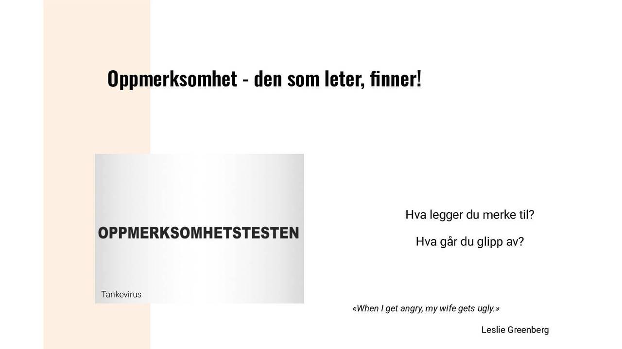 Oppmerksomhet - den som leter, finner!